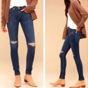 Rag & Bone Skinny Jean Blue Wonderland Distressed Knee 25